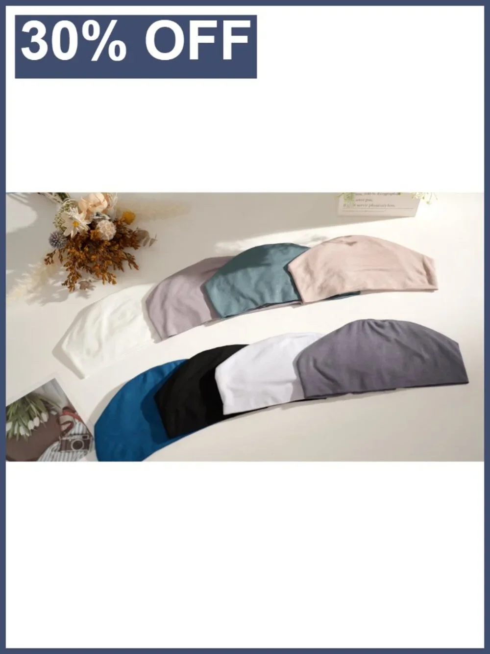 Cotton Chemo Sleep Cap for Women, Stretchy Headwear for Hair Loss, Soft Turban